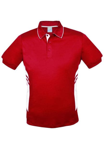 Aussie Pacific Tasman Men's Work Polo Shirt 1311 - Simply Scrubs Australia Red-White-5XL