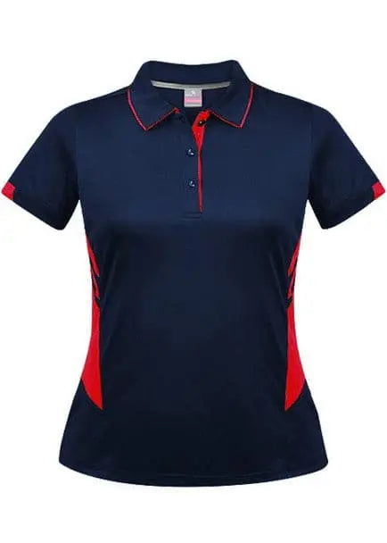 Aussie Pacific Women's Tasman Work Polo Shirt 2311 Black/Red - Simply Scrubs Australia