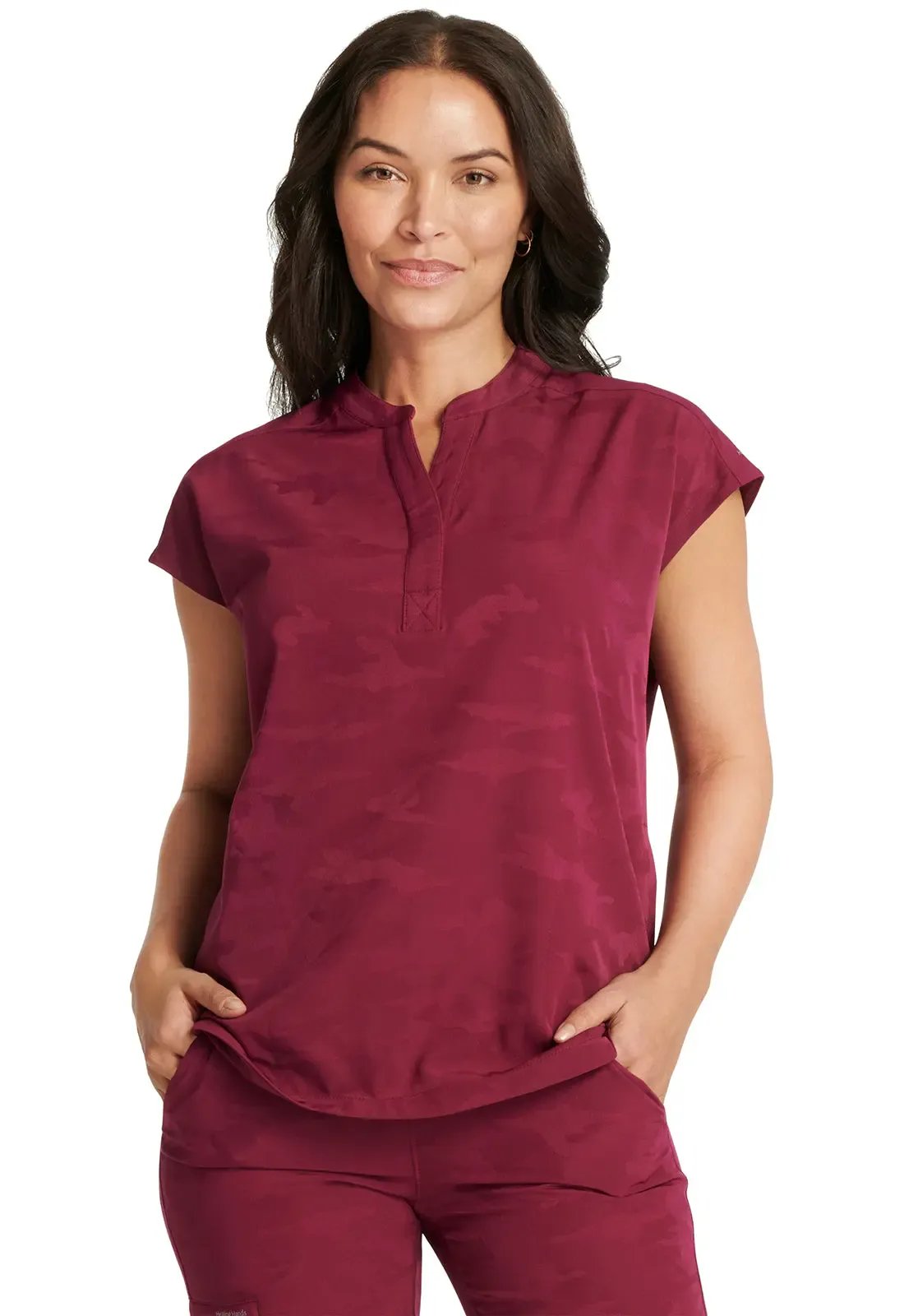 Healing Hands Journey Camo Women's Scrub Top 2352