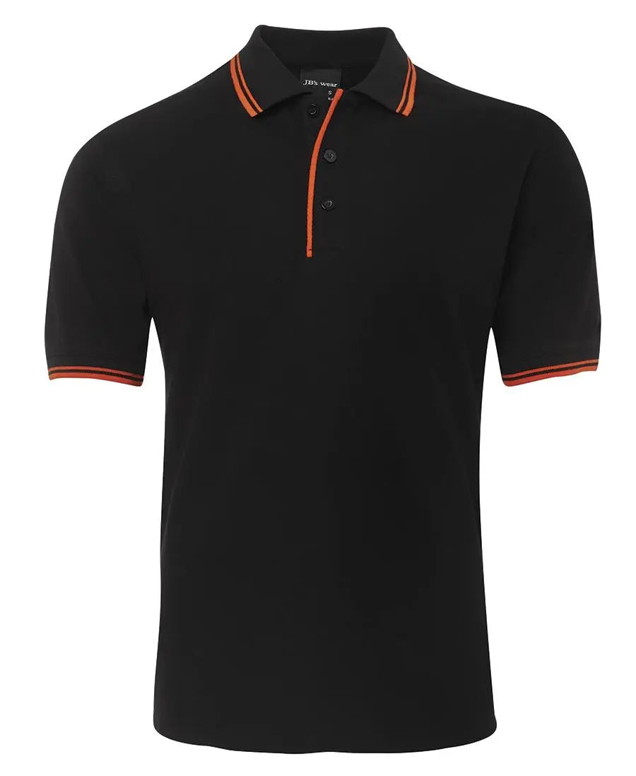 Jb's Wear Contrast Polo 2CP - Simply Scrubs Australia Black-Orange-5XL