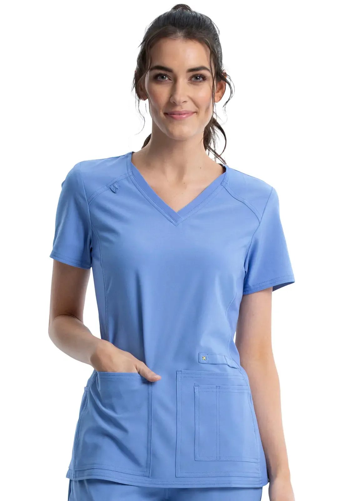 Cherokee IFlex Women's Knit Panel Scrub Top CK605