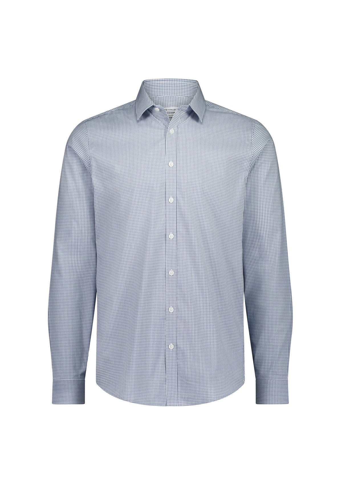 Biz Collection Men’s Fitzroy Slim Fit Long Sleeve Shirt S625M White/Navy Check / XS