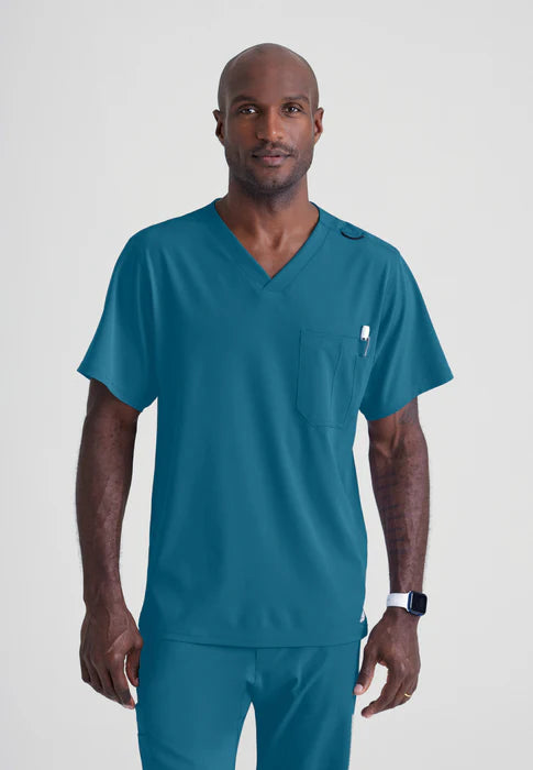 Skechers by Barco Men's Structure V-Neck Scrub Top SK0112