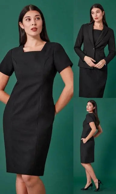 Biz Corporates Women's Renew Short Sleeve Dress RD409L Simply Scrubs Australia