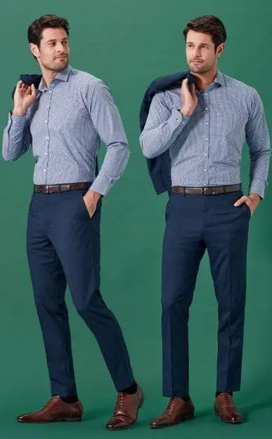 Biz Corporates Men's Renew Adjustable Waist Slim Flat Front Pant RGP407M Simply Scrubs Australia