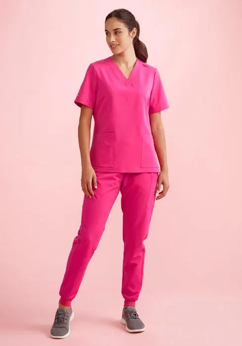 Biz Care Women's Pink Jogger Scrub Pant CSP241LL Simply Scrubs Australia