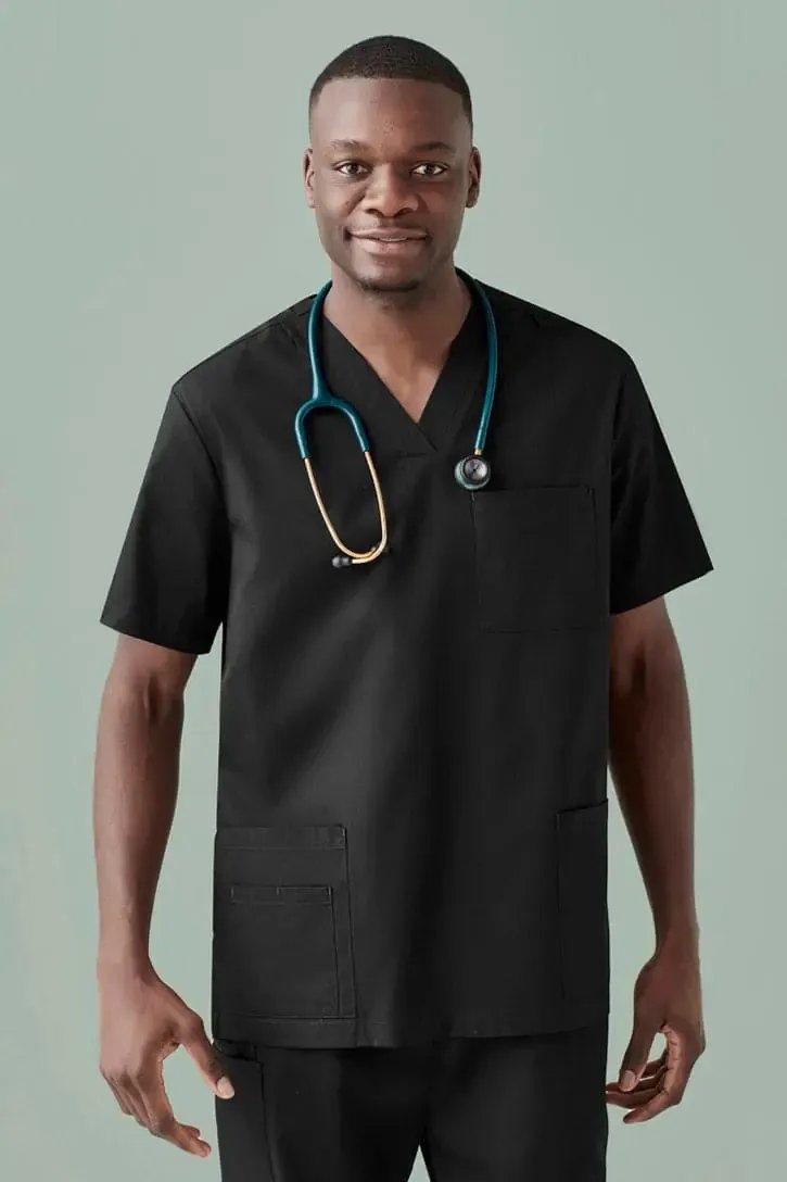 BizCare Men's Tokyo Anti-bacterial V-Neck Scrub Top CST141MS