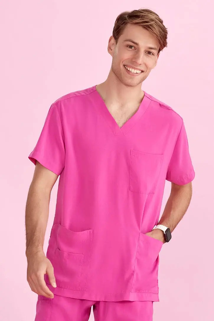 Biz Care Hot Pink Unisex Scrub Top CST250US Simply Scrubs Australia