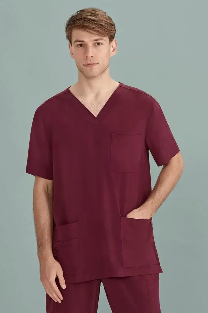 BizCare Men's Avery V-Neck Nurse Scrub Top CST945MS
