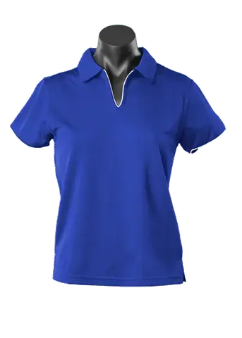 Aussie Pacific Ladies Yarra Polo Shirt 2302 Casual Wear Aussie Pacific Royal/White 16-18