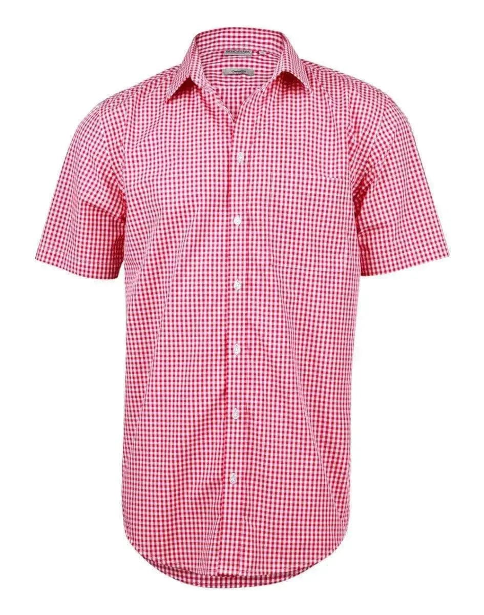 BENCHMARK Men’s Gingham Check Short Sleeve Shirt M7300S