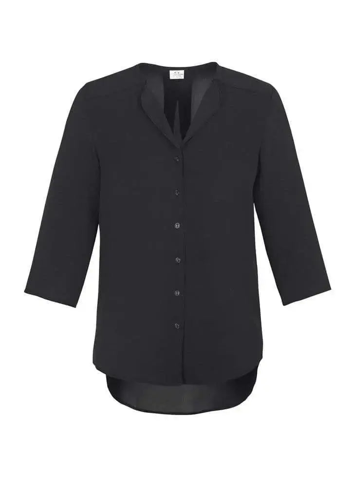 Biz Collection Lily Ladies Longline Blouse S015LT Corporate Wear Biz Care Black 6