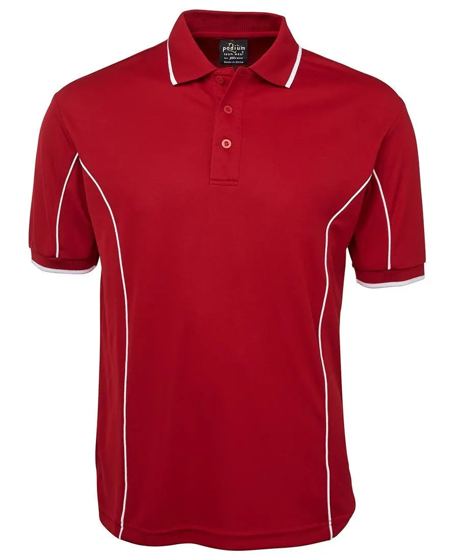 JB'S Short Sleeve Work Piping Polo 7PIP - Simply Scrubs Australia Dk-Red-White-5XL