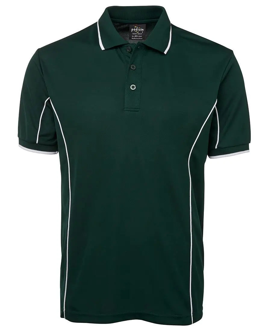 JB'S Short Sleeve Work Piping Polo 7PIP - Simply Scrubs Australia Forest-White-5XL