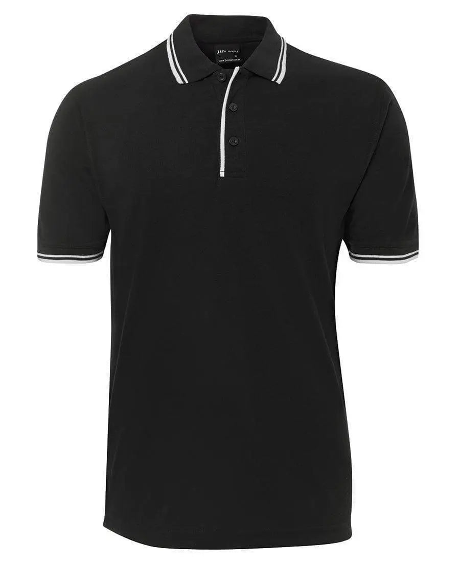Jb's Wear Contrast Polo 2CP - Simply Scrubs Australia Black-White-5XL