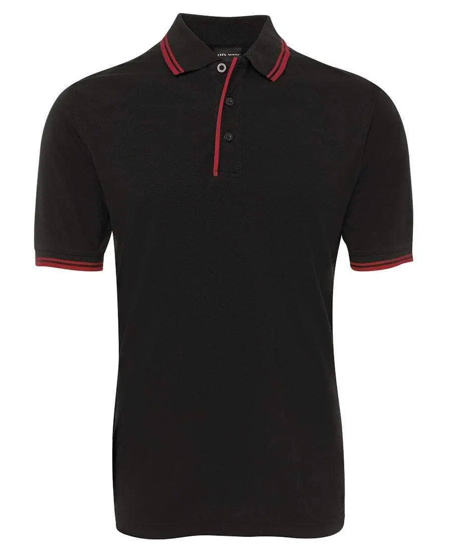 Jb's Wear Contrast Polo 2CP - Simply Scrubs Australia Black-Red-5XL