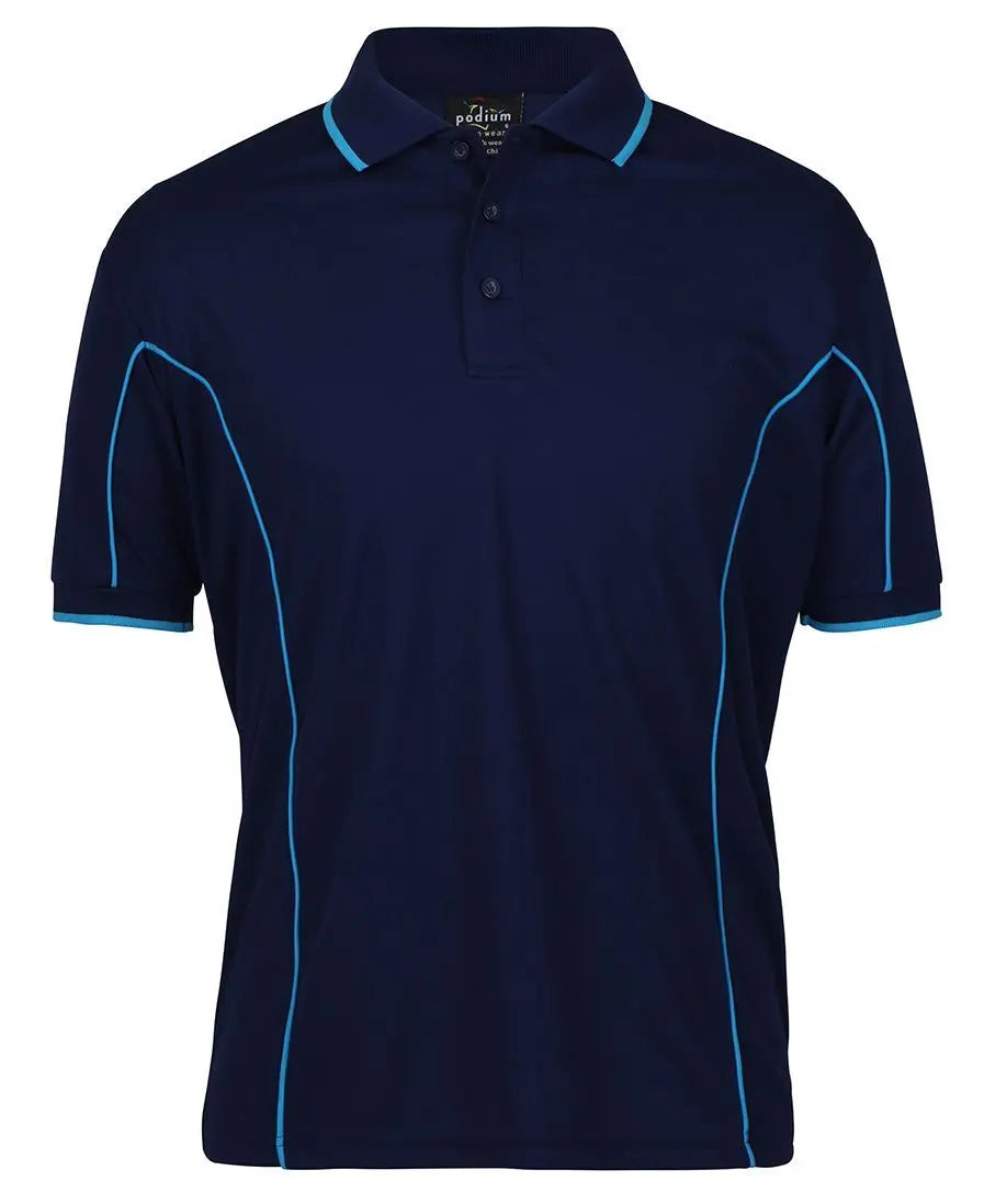 JB'S Short Sleeve Work Piping Polo 7PIP - Simply Scrubs Australia Jnr-Navy-Aqua-5XL