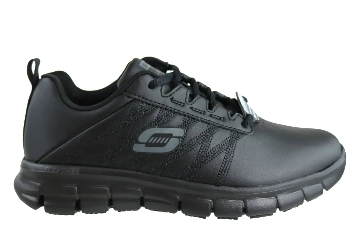 Skechers Women's Leather Relax Fit Sure Track Erath Slip Resistaent Shoe 76576