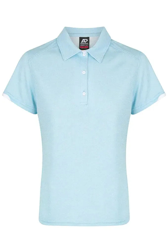 Aussie Pacific Women's Morris Polo Shirt 2317 in Light Blue/White