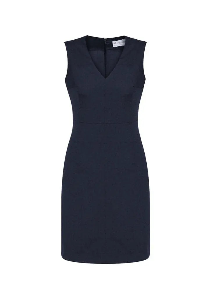 Biz Corporates Womens Sleeveless V Neck Dress 30121 - Simply Scrubs Australia