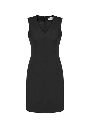 Biz Corporates Womens Sleeveless V Neck Dress 34021 - Simply Scrubs Australia