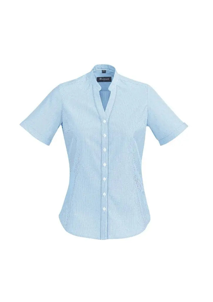Biz Corporates Bordeaux Womens Short Sleeve Shirt 40112 - Simply Scrubs Australia