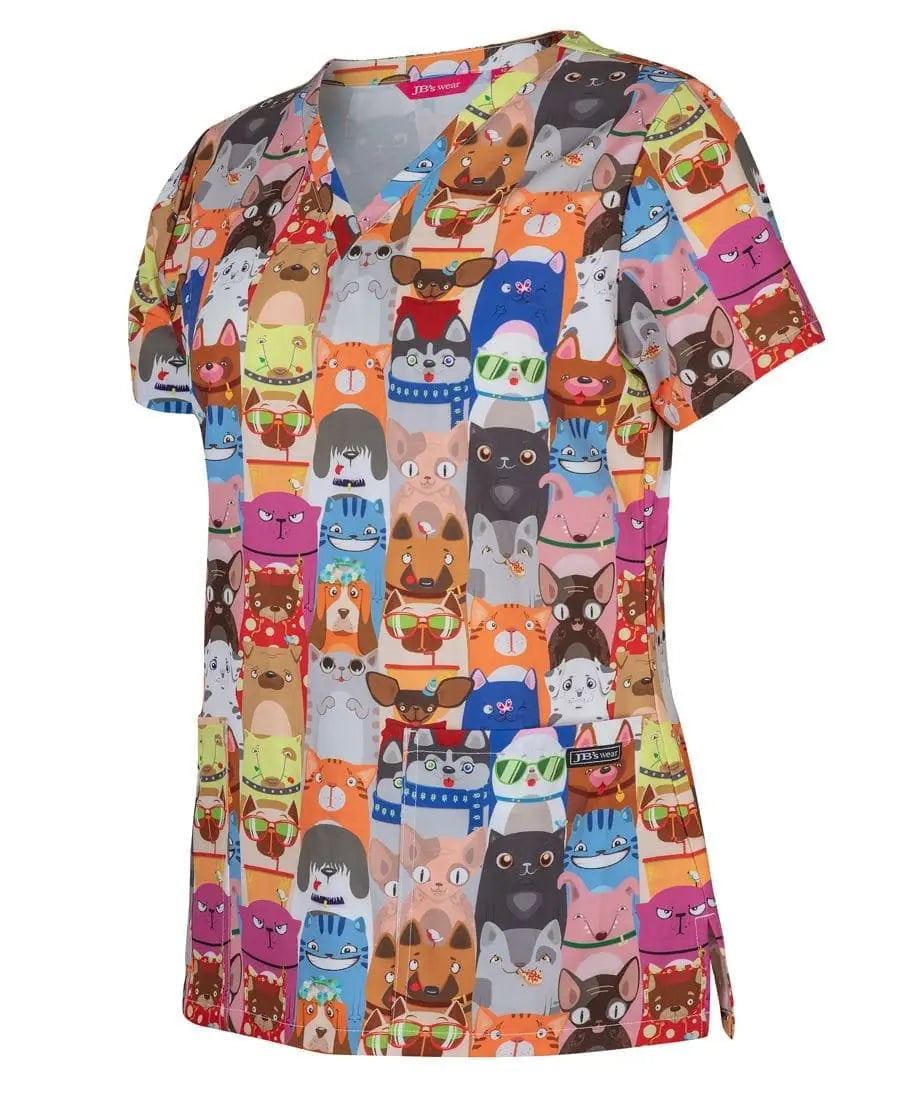 Jb's Wear Women's Printed Scrub Top 4STP1 Simply Scrubs Australia