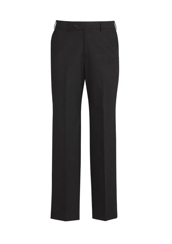 Biz Corporates Mens Flat Front Pant 74012 in Black