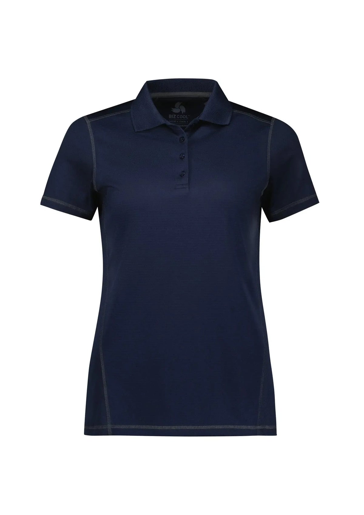 Biz Collection Womens Dart Contrast Polo Shirt P419LS in Navy, alternate view