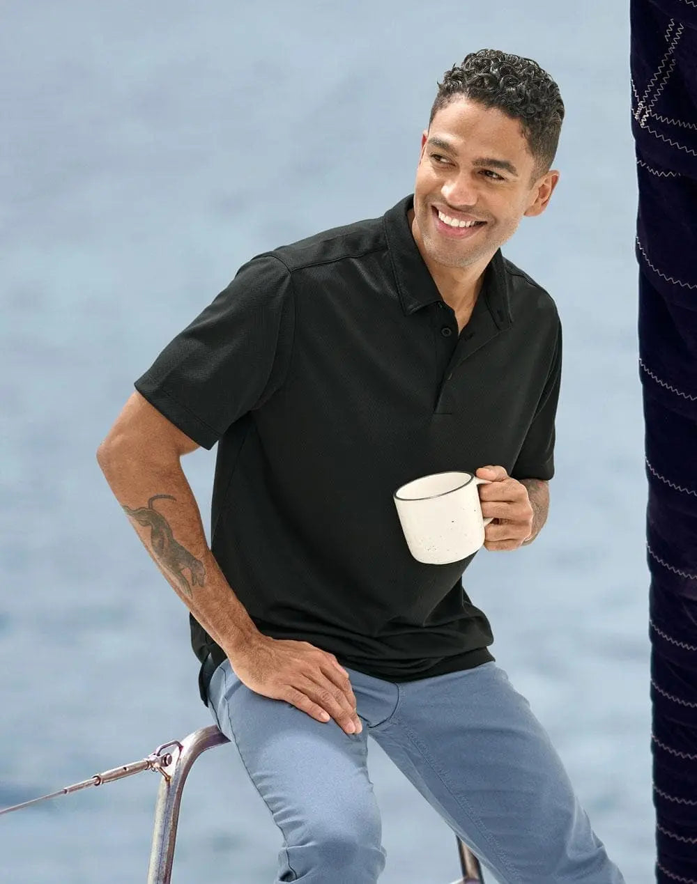 Sustainable Jacquard Knit Polo Shirt PS95 Simply Scrubs Australia