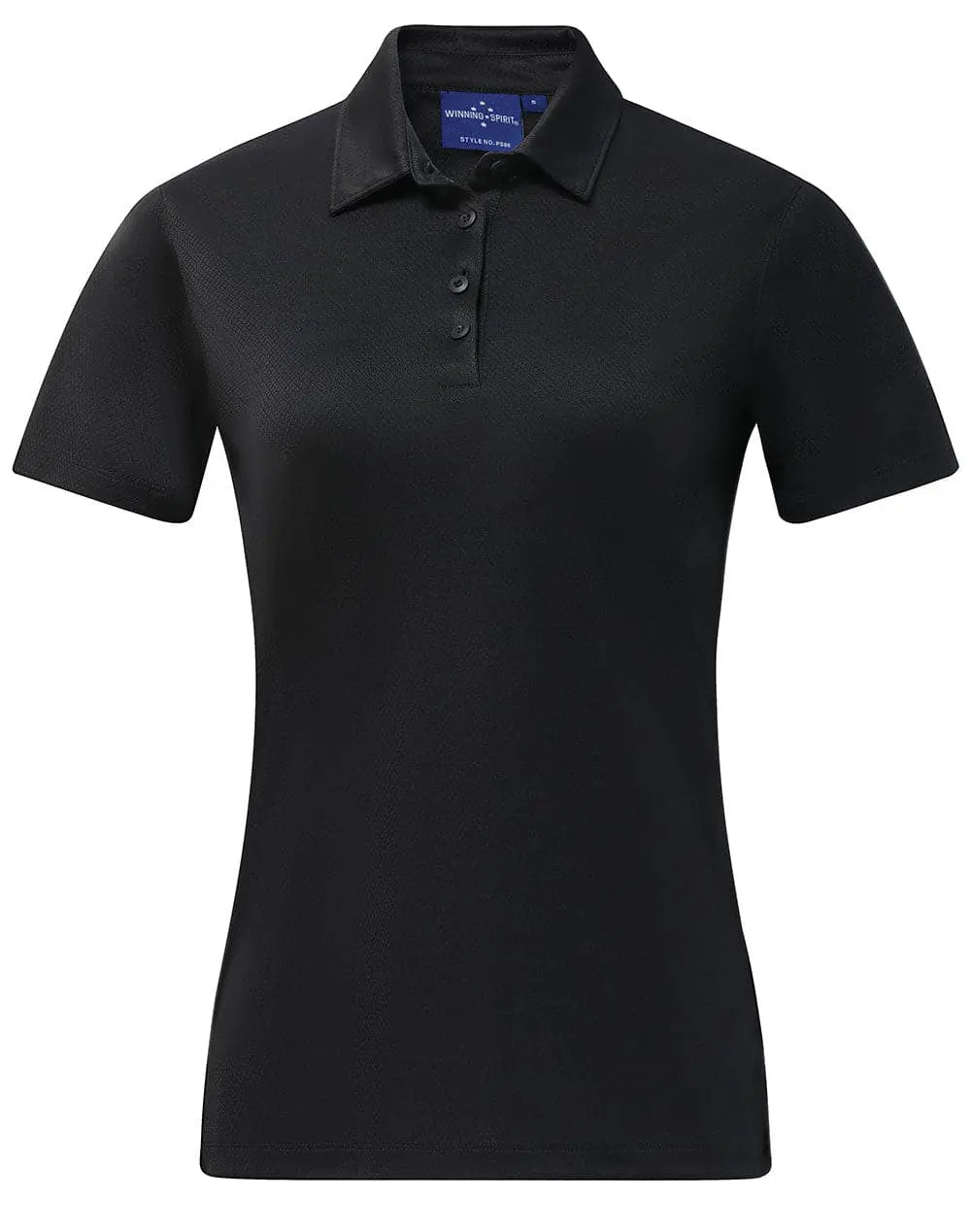 Women's Sustainable Jacquard Knit Polo Shirt PS96 Black - Simply Scrubs Australia