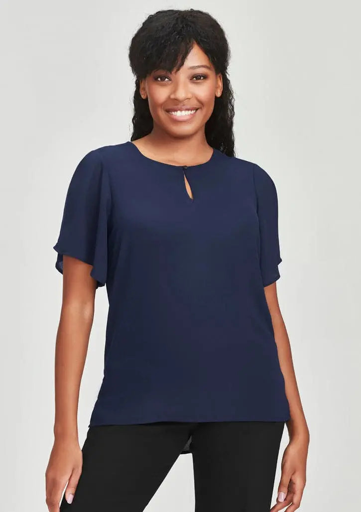 Biz Collection Vienna Womens Short Sleeve Blouse RB261LS - Simply Scrubs Australia