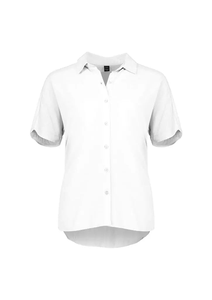 Biz Collection Dahlia Short Sleeve Blouse RB365L White - Simply Scrubs Australia
