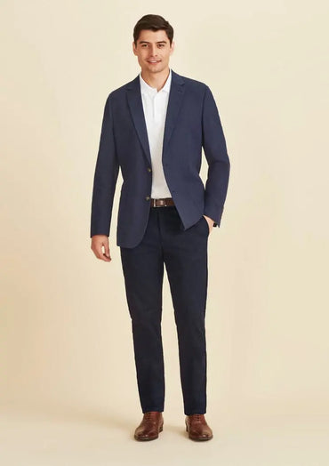 Biz Corporates Men's Traveller Modern Stretch Chino Pants RGP264M Navy - Simply Scrubs Australia