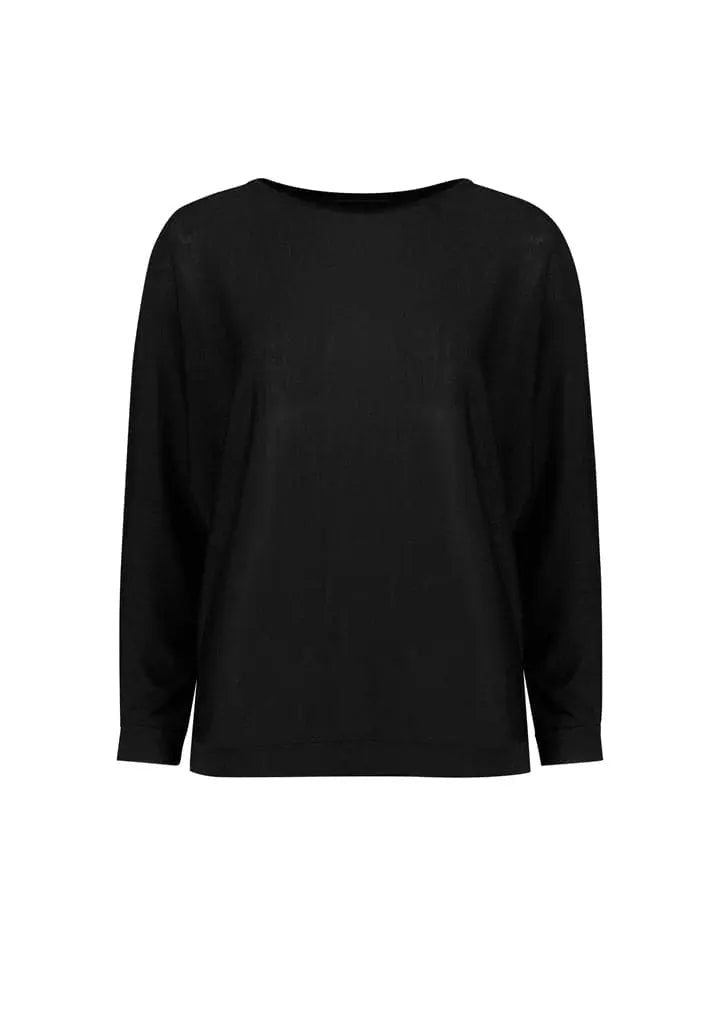 Biz Collection Skye Women's Batwing Sweater Top RSW370L Black - Simply Scrubs Australia