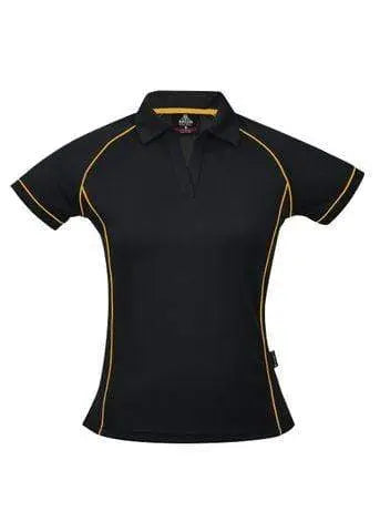 Aussie Pacific Casual Wear Black/Gold / 6 AUSSIE PACIFIC ladies endeavour polo shirt - 2310