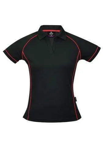 Aussie Pacific Casual Wear Black/Red / 6 AUSSIE PACIFIC ladies endeavour polo shirt - 2310