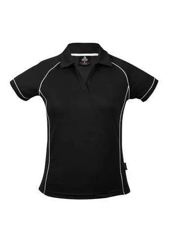 Aussie Pacific Casual Wear Black/White / 6 AUSSIE PACIFIC ladies endeavour polo shirt - 2310