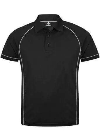 Aussie Pacific Casual Wear Black/Silver / S AUSSIE PACIFIC men's endeavour polo shirt 1310