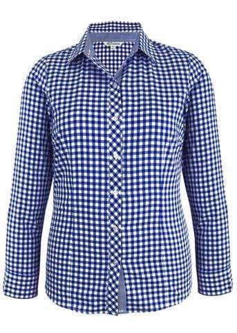 Aussie Pacific Corporate Wear Navy/White / 4 AUSSIE PACIFIC ladies Brighton long sleeve shirt 2909L