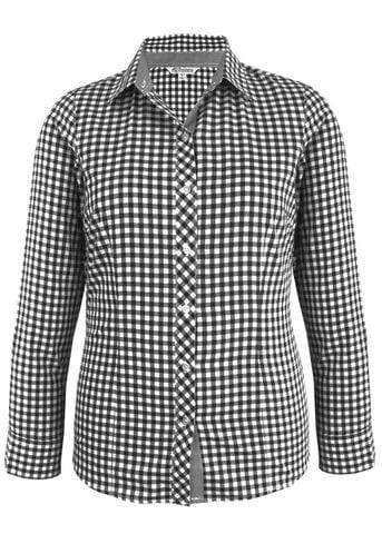 Aussie Pacific Corporate Wear Black/White / 4 AUSSIE PACIFIC ladies Brighton long sleeve shirt 2909L