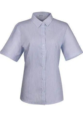 Aussie Pacific Corporate Wear White/Navy / 4 AUSSIE PACIFIC LADIES HENLEY SHORT SLEEVE 2900S