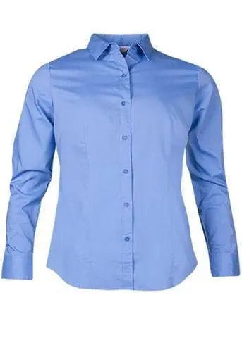 Aussie Pacific Corporate Wear Mid Blue / 4 AUSSIE PACIFIC LADIES MOSMAN LONG SLEEVE 2903L