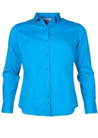 Aussie Pacific Corporate Wear Aqua / 4 AUSSIE PACIFIC LADIES MOSMAN LONG SLEEVE 2903L