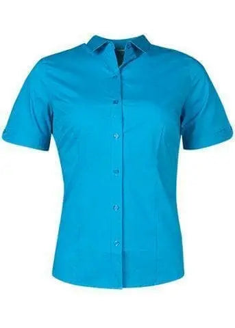 Aussie Pacific Corporate Wear Aqua / 4 AUSSIE PACIFIC LADIES MOSMAN SHORT SLEEVE 2903S