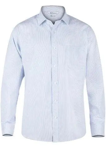 Aussie Pacific Corporate Wear White/Sky / XXS AUSSIE PACIFIC MENS BAYVIEW LONG SLEEVE 1906L