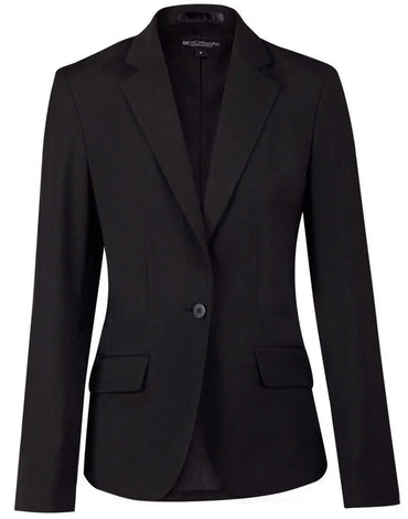 Benchmark Corporate Wear Black / 6 BENCHMARK Ladies’ Wool Blend Stretch One Button Cropped Jacket M9201