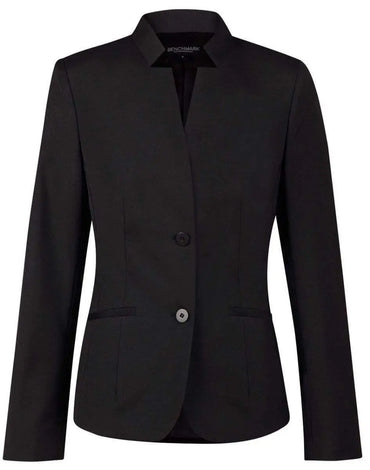 Benchmark Corporate Wear Black / 6 BENCHMARK Ladies’ Wool Blend Stretch Reverse Lapel Jacket M9202
