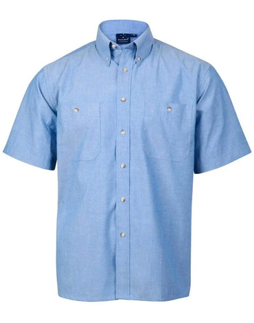 Benchmark Corporate Wear S BENCHMARK Men's Chambray Short Sleeve BS03S