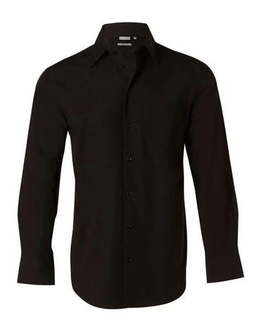 Benchmark Corporate Wear Black / 42 BENCHMARK Men's Cotton/Poly Stretch Long Sheeve Shirt M7020L